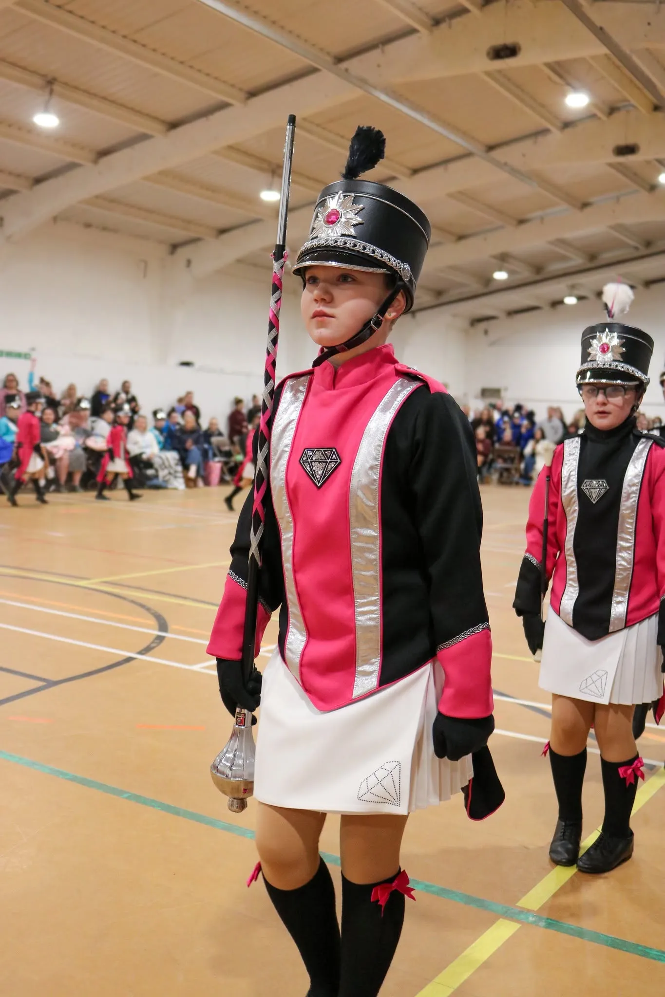 Diamond Twirlers Tinies majorettes performing