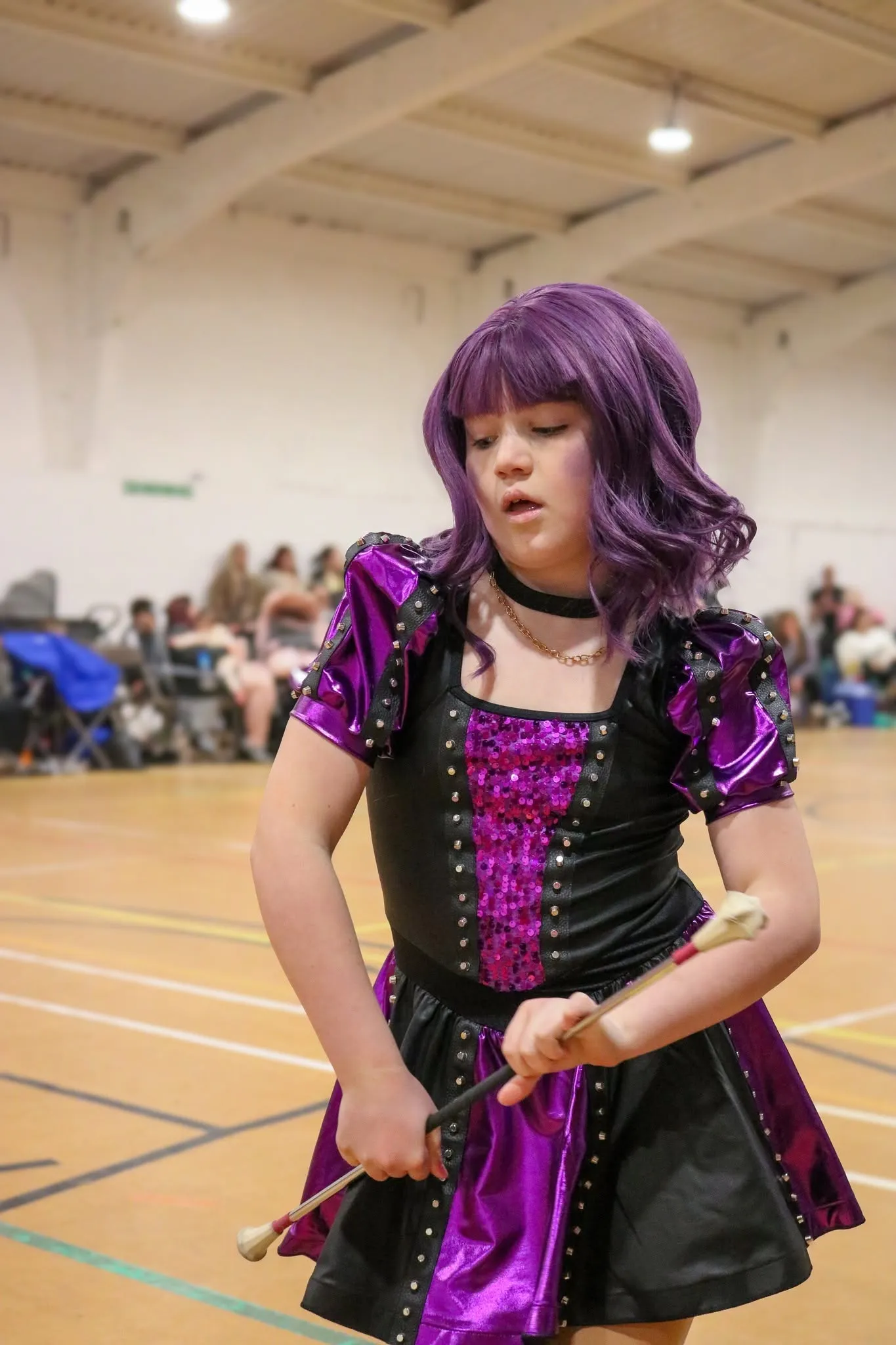 Diamond Twirlers Tinies majorettes performing