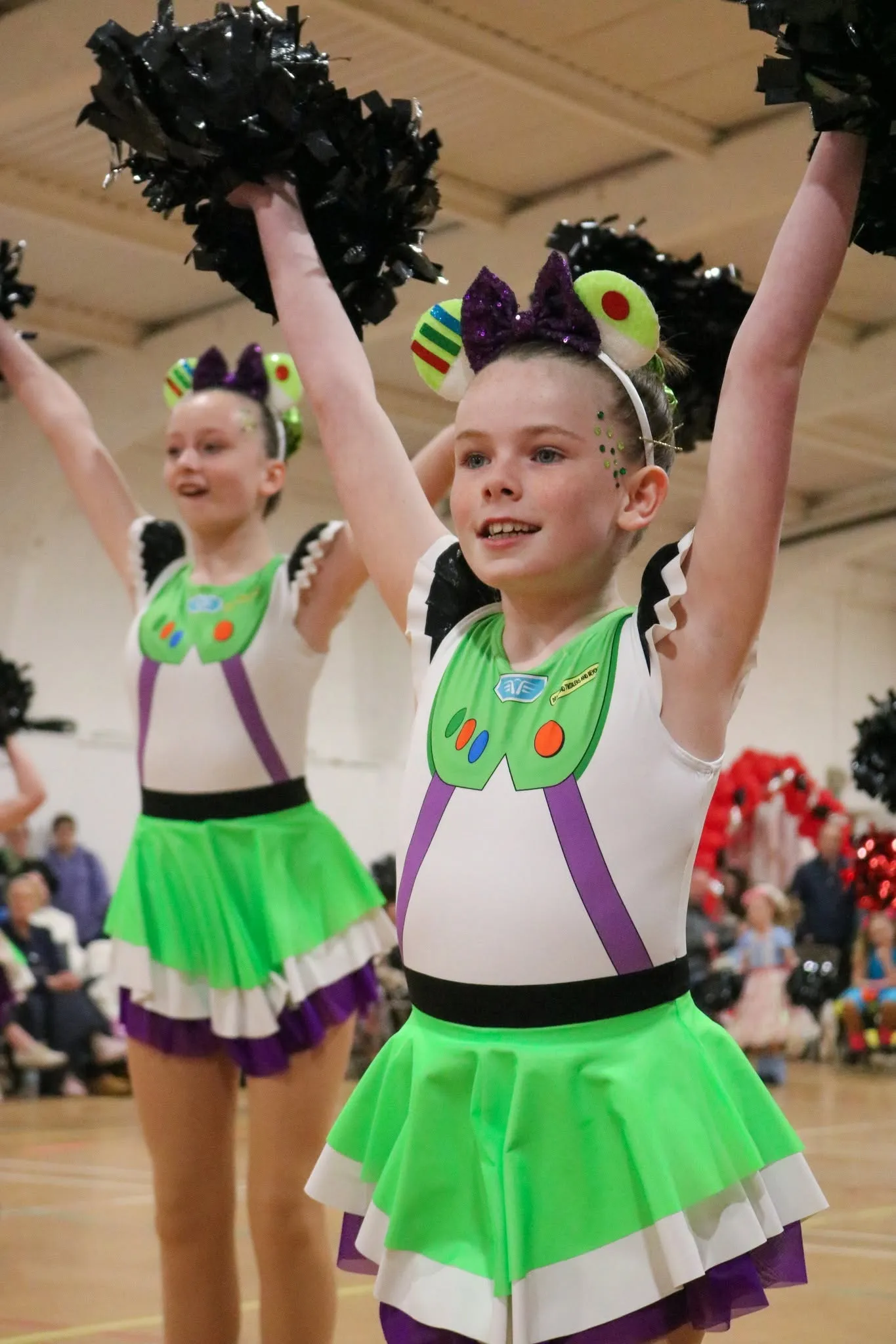 Diamond Twirlers Tinies majorettes performing